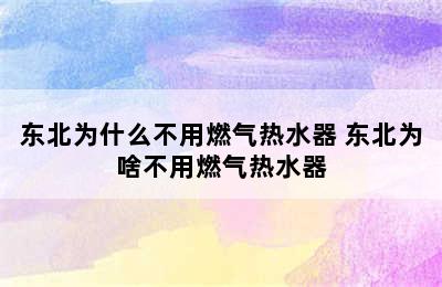 东北为什么不用燃气热水器 东北为啥不用燃气热水器